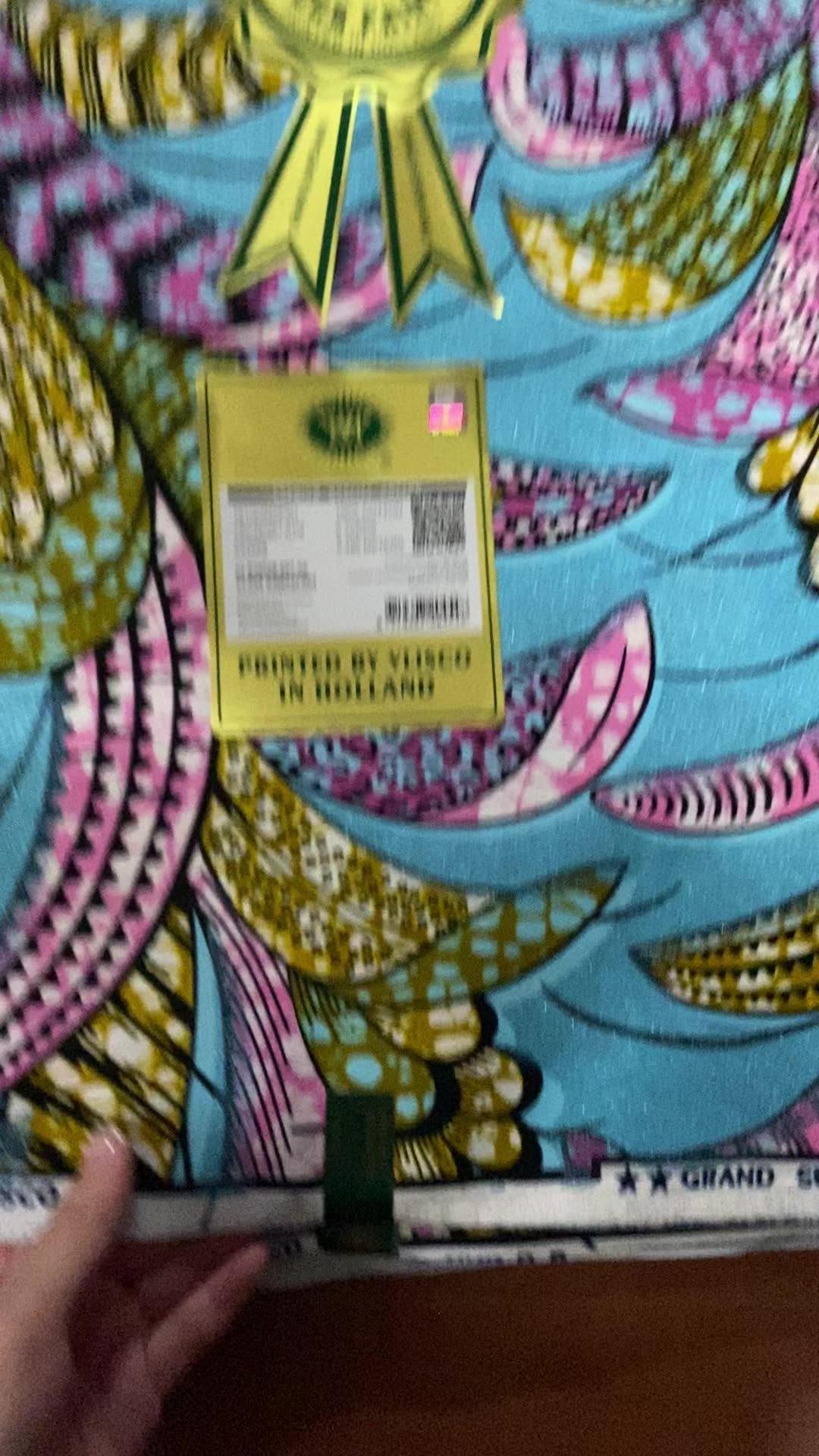 Hot Sales African Fabrics Cotton Waxed Holland Wax Print 6 Yard Glitter