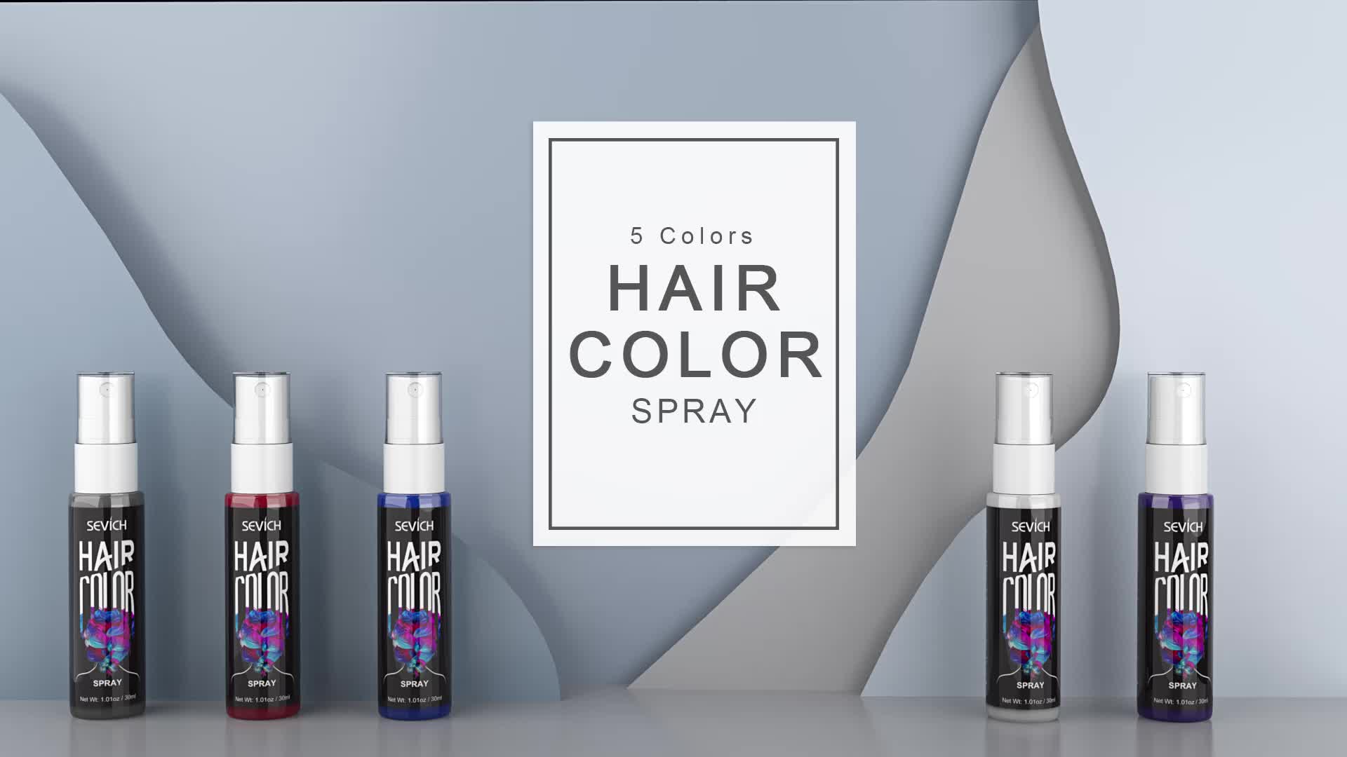 Free Sample Private Label 5 Colors Hair Color Spray Hair Dye Spray For