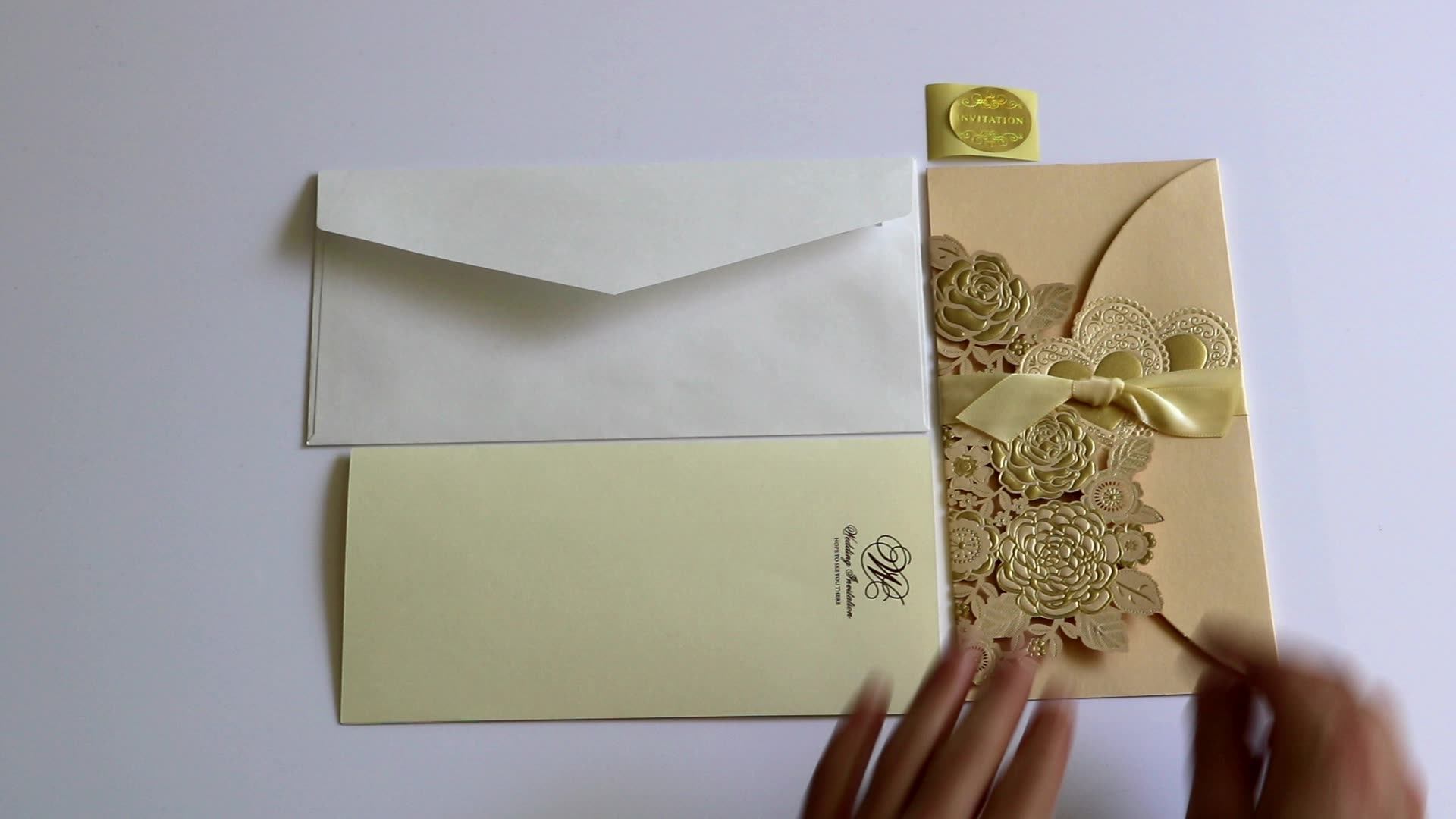 Invitaciones Cortadas Con Láser De Color Orado Invitación De Boda, image size:1920x1080