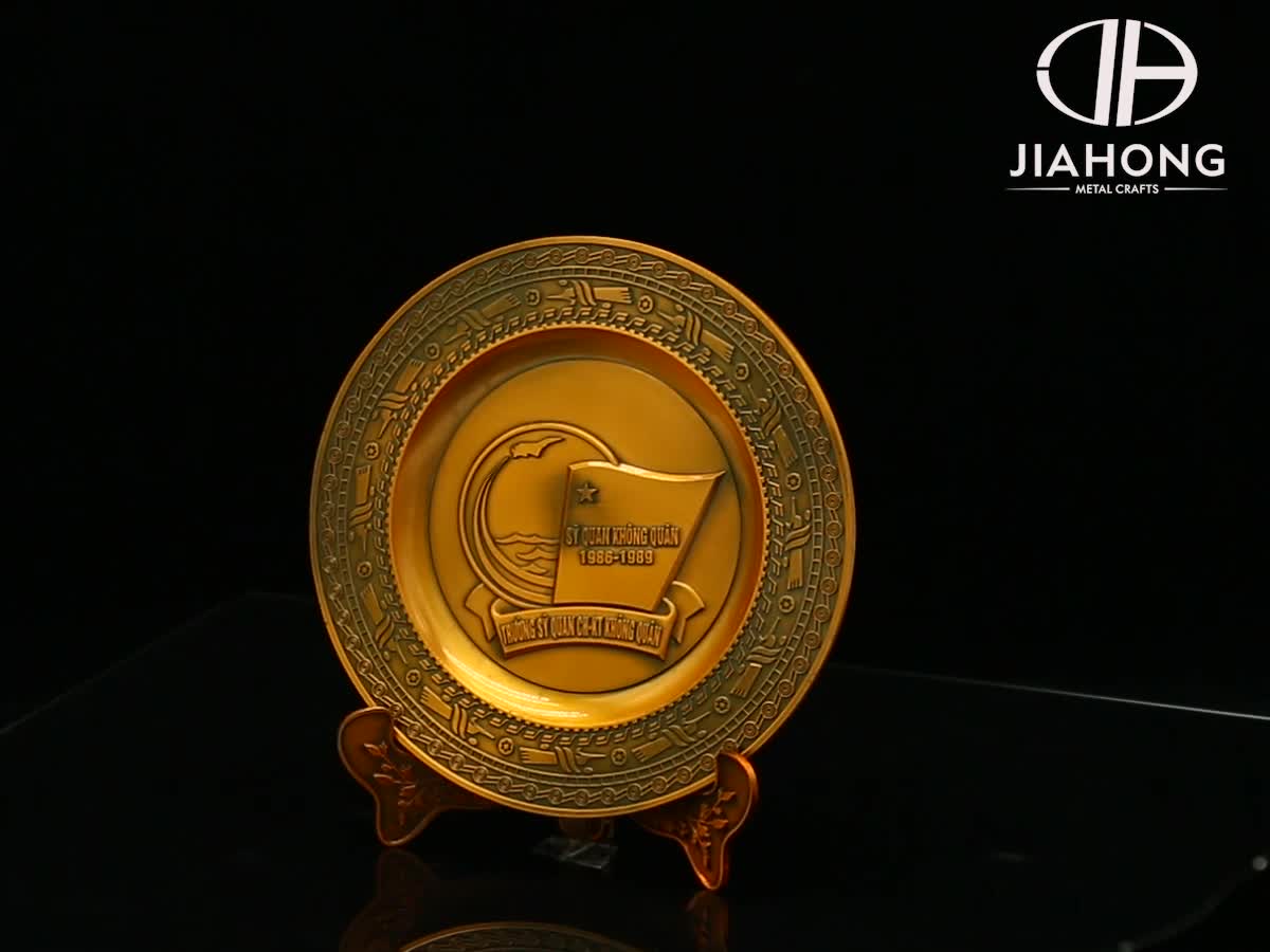 Custom Embossed Dubai Religious Antique Brass Souvenir Plate With Good