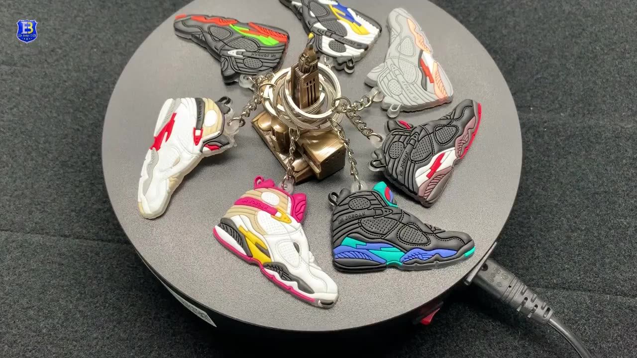 Custom Shoe Keychain Holder Rubber Shoes Keyring Pvc Sneaker 3d
