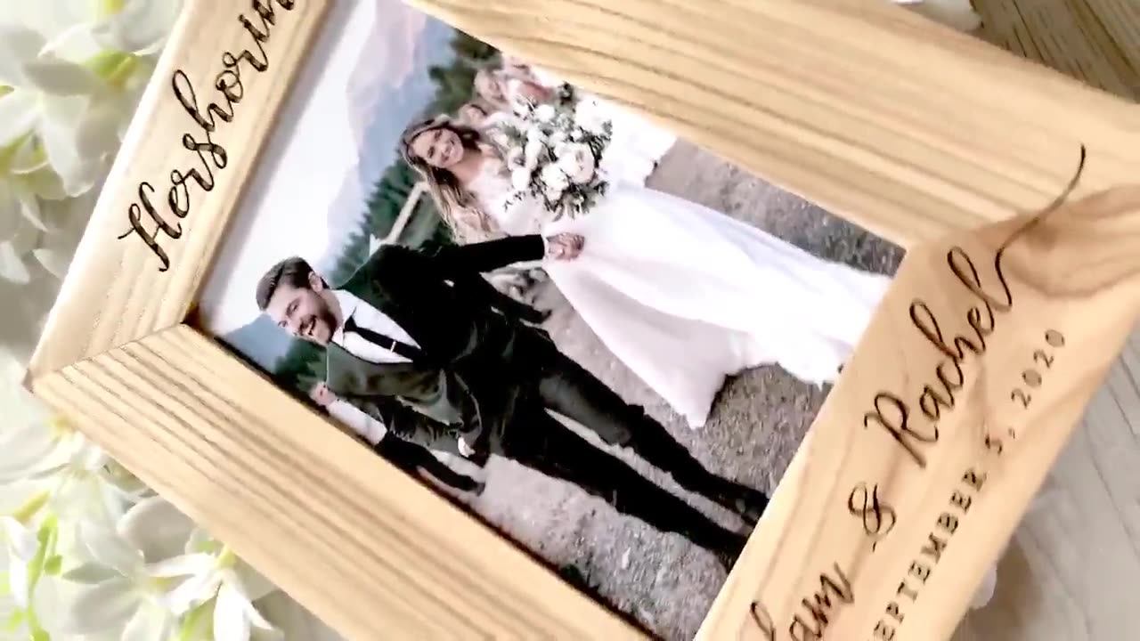 Cornice Per Matrimonio Personalizzata Cornice Per Foto In Legno Anniversario Per Sposi Coppie Regalo Per Damigella D'onore Regali Per San Valentino - Foto 3