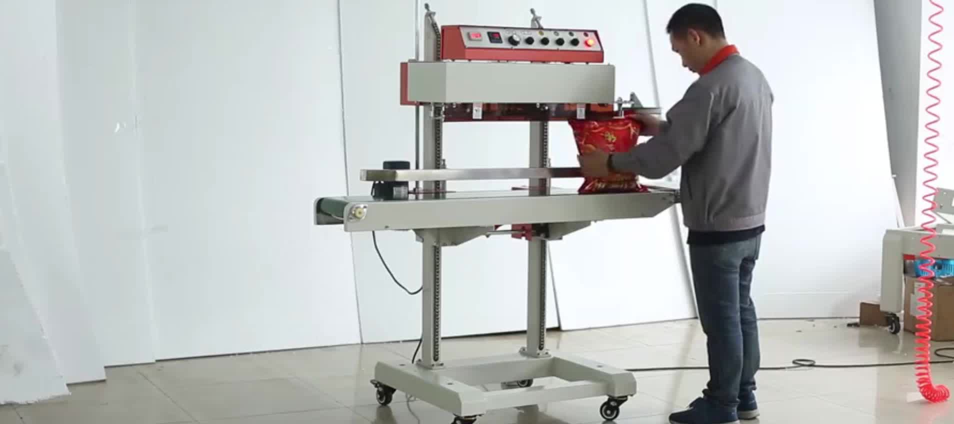 Industrial Vertical Continouse Band Sealer For Big Plastic Bags Sealing