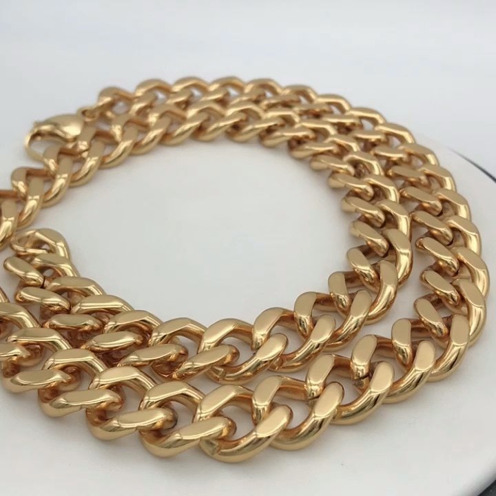 Factory Dubai New Gold Chain 12mm Design For Men Gold Silver Designs
