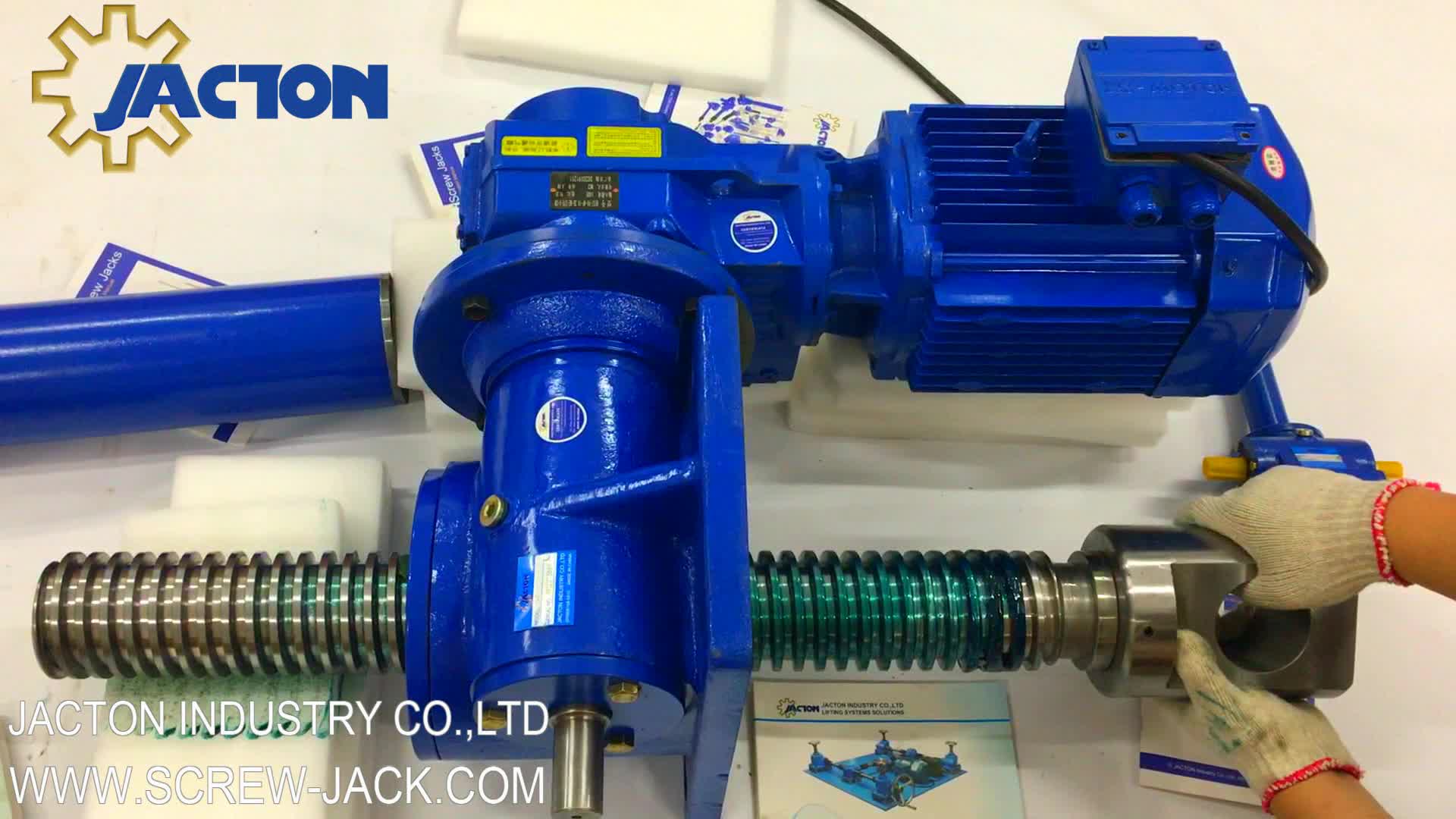 highefficiency and high lift JTW25T 25 ton mechanical screw jack with electric motor for worm