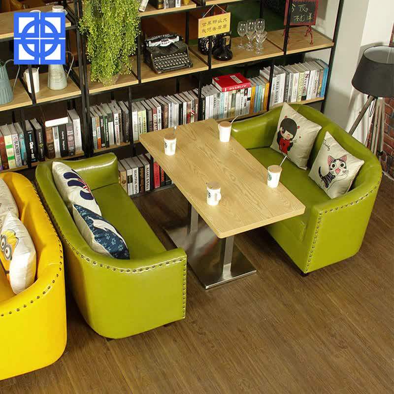 American Style Modern Cheap Solid Wood Coffee Shop Furniture Leather 2