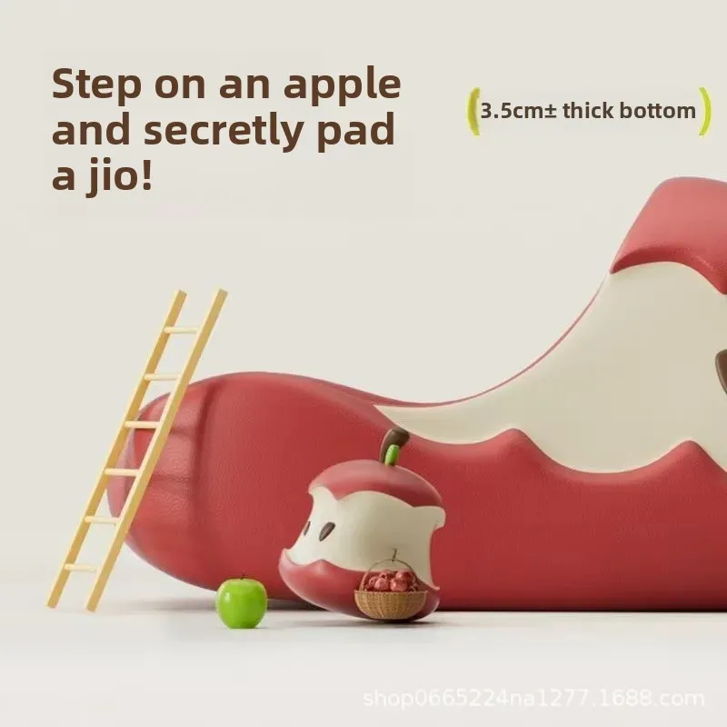 New Mandarin Duck Color Apple Sandals and Slippers for Summer Women's Home and Outer Wear EVA Thick Bottom Height Increasing Slides Cute Couple