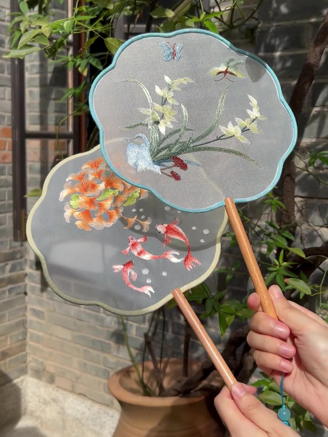 古风团扇中国风女扇刺绣团扇绣花团扇苏州双面绣扇子汉服儿童圆扇-阿里巴巴