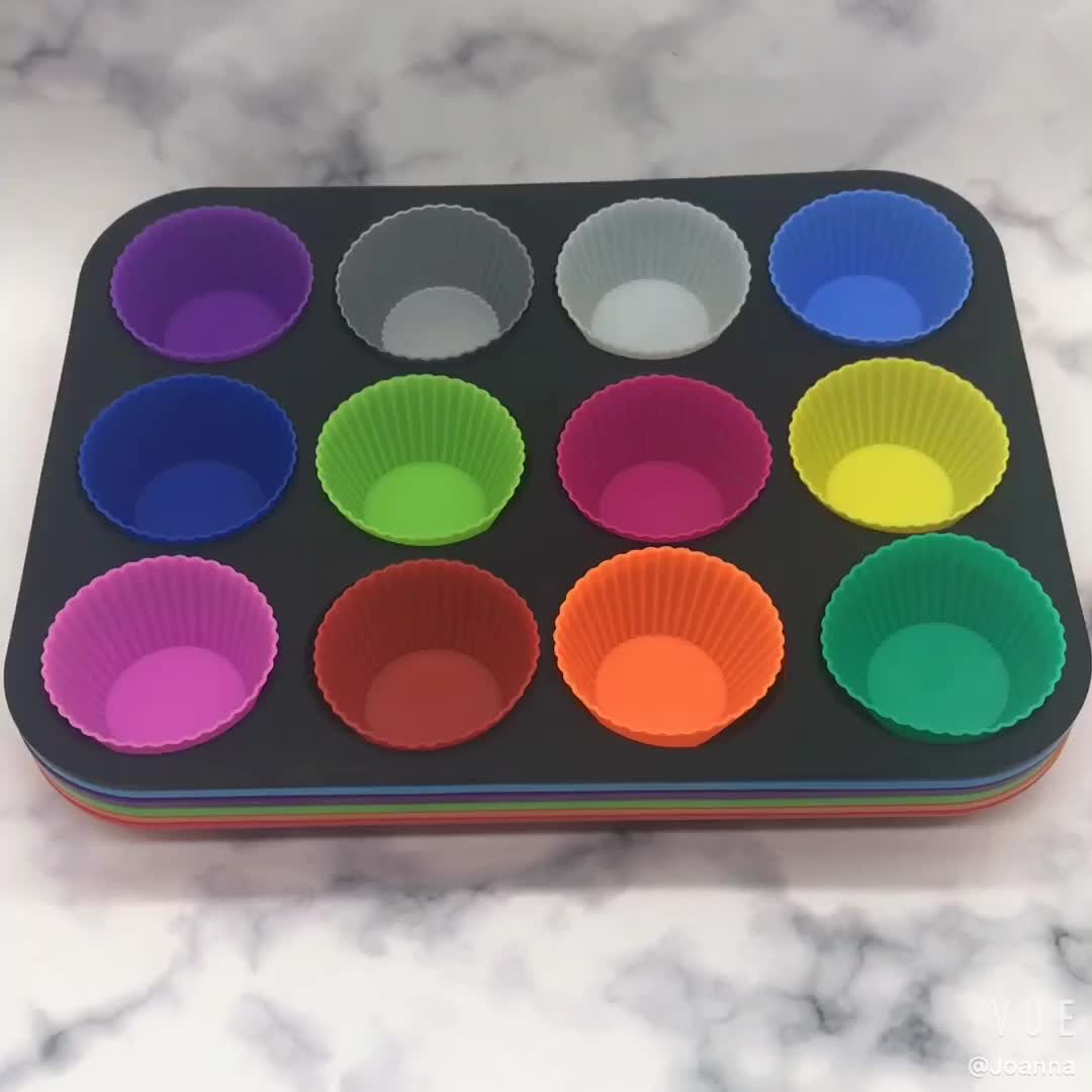12 Cup Cupcake Baking Pan Bpa Free Dishwasher Safe Bakeware Silicone Muffin Pan Buy Silicone