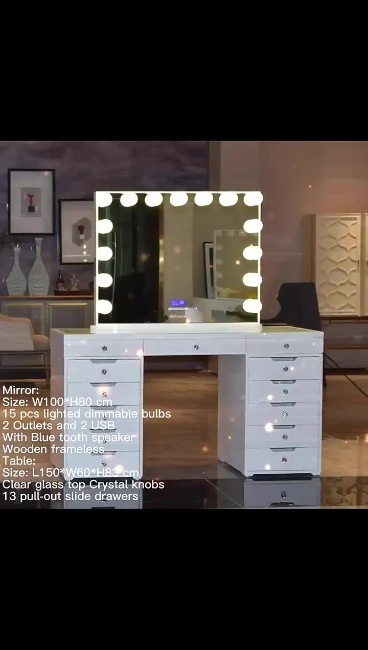 Modern Makeup Vanities Table Dresser Table With Led Light Dressing