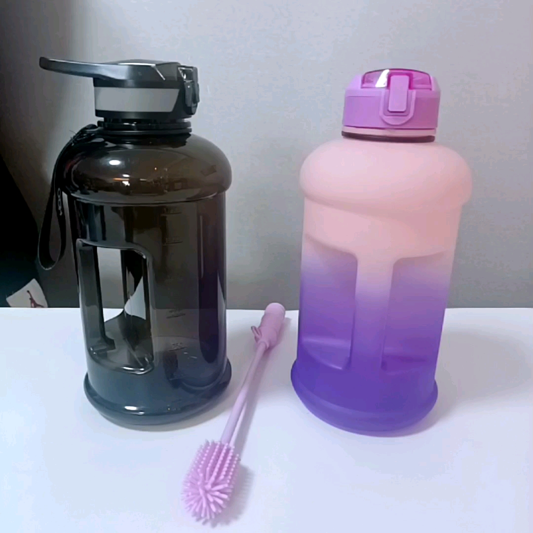 Gym Water Bottles Jug Big Capacity Custom Plastic Motivational Half