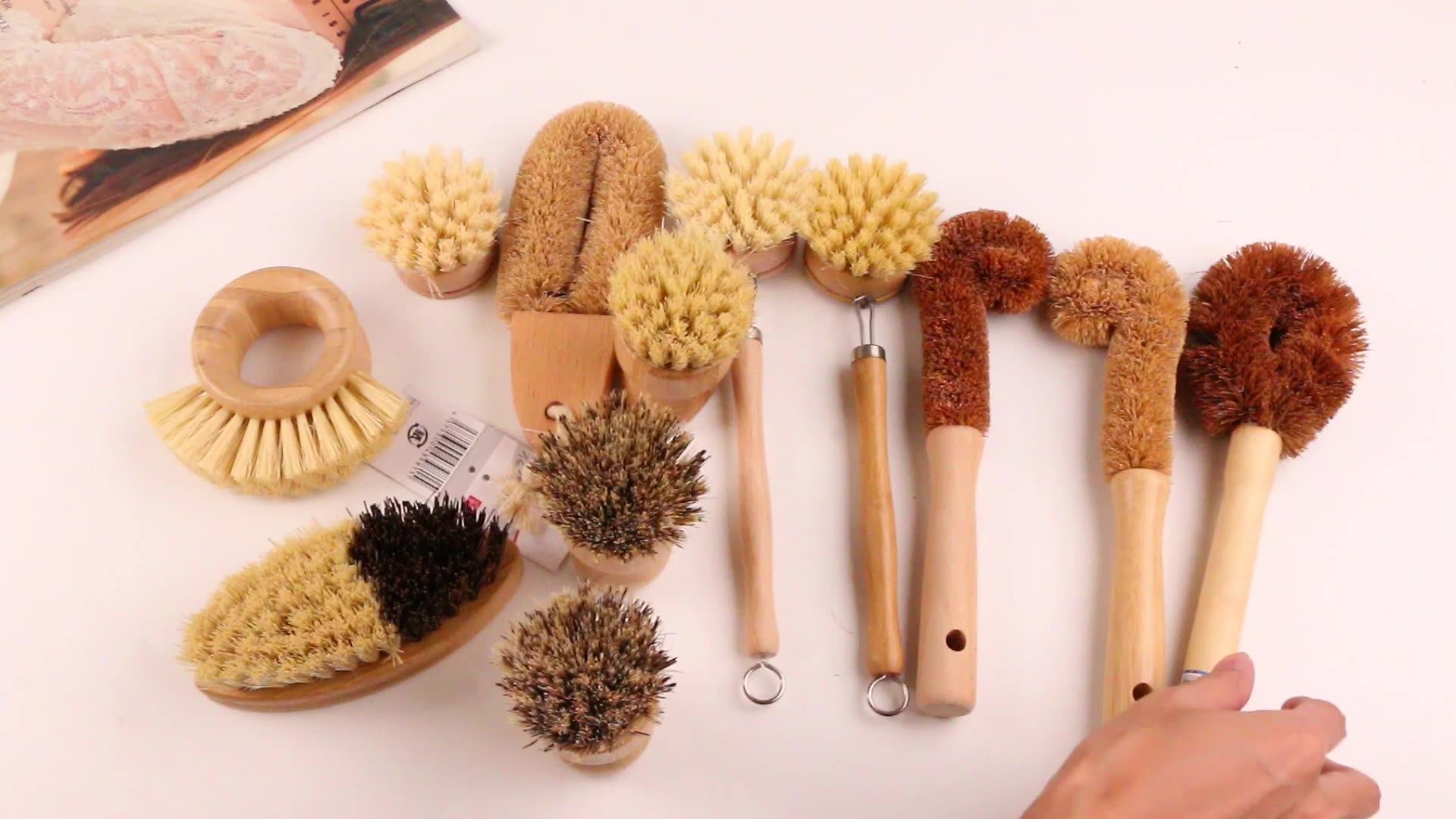 Natural Eco Friendly Bamboo Wooden Coconut Sisal Cleaning Dish Bottle