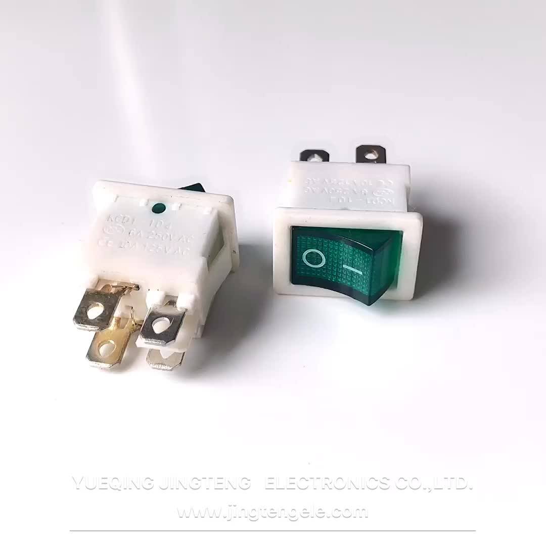 Jtele I/o 4 Pin Kcd1104 6a 250v Ac Electrical Double Pole Illuminated