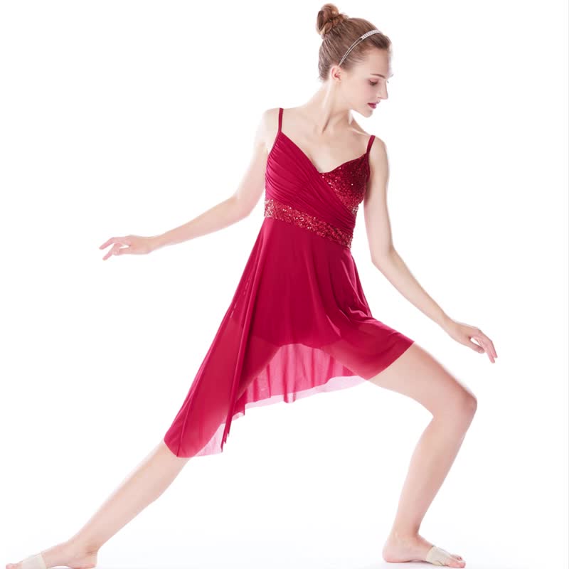 Midee Lyrical Contemporary Dance Costumes Dress Modern Dance Sequins Dresses Buy Lyrical Dress