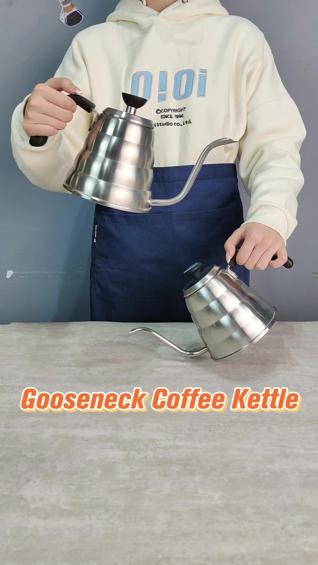 Promotional Wholesales Silver Coffee Drip Gooseneck Kettle Pour Over