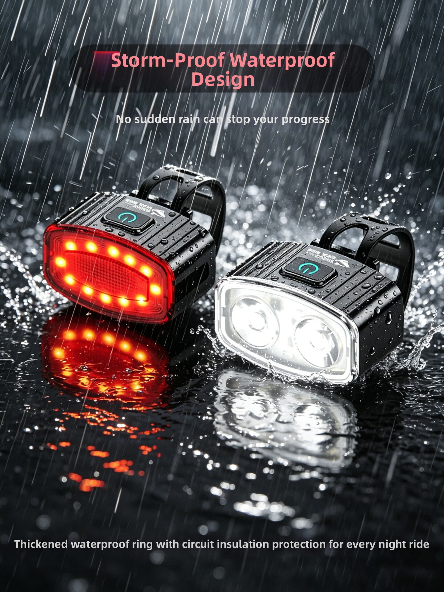 Bicycle Night Lighting, Mountain Road Bike, Bicycle Headlight, Strong Light, Night Cycling Light, Rear Tail Cycling Equipment