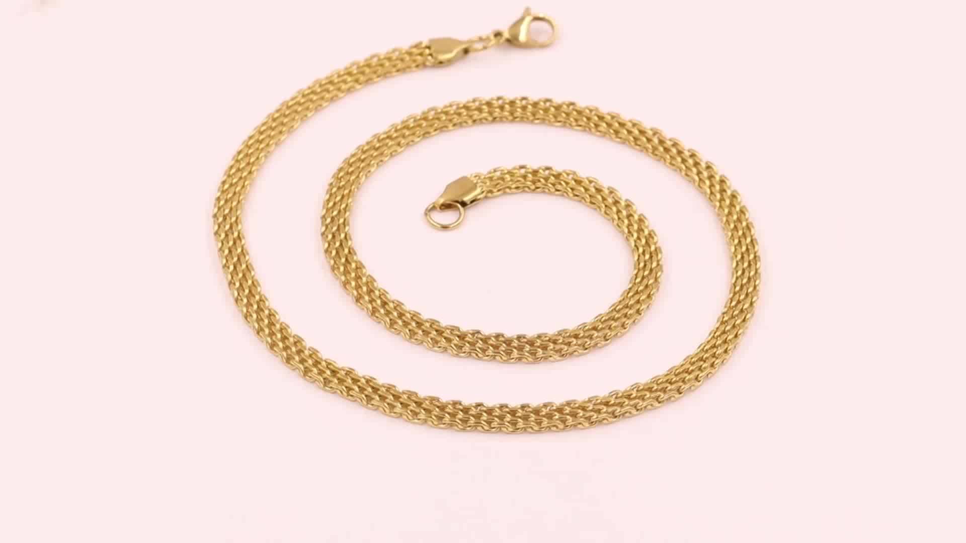 LUXUSTEEL Stainless Steel Mixed Style 55cm Long Chains Necklace 