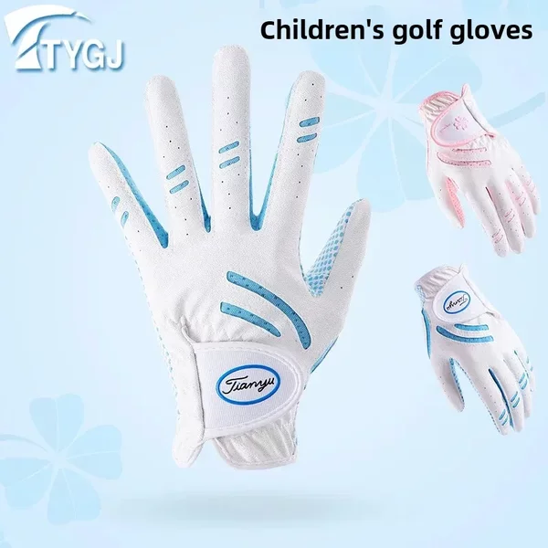 TTYGJ children golf gloves boys and girls PU leather silicone particle gloves a pair of gloves