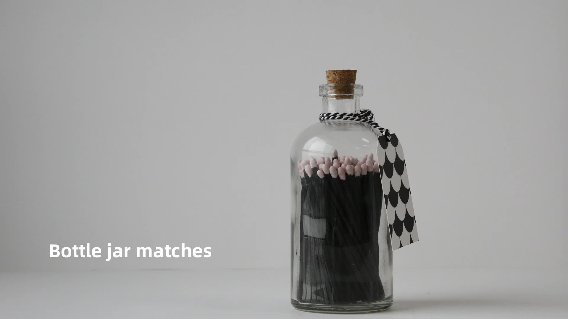 Glass Bottle Jar Safety Matches Striker Black Matches Tips Colorful