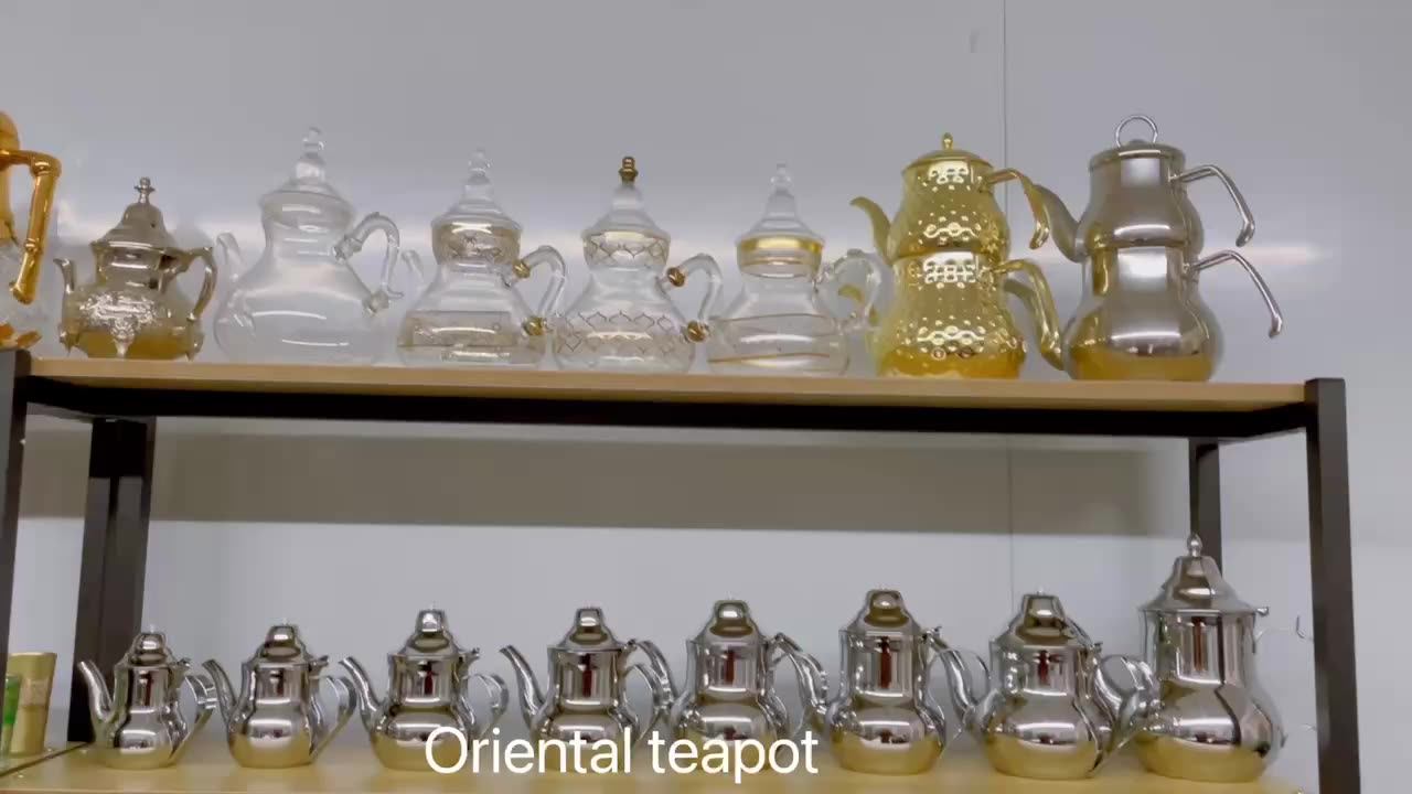 Oriental 2024 Ramadan Part Gold Tea Making Pot Dallah Stainless Steel Induction Moroccan Small