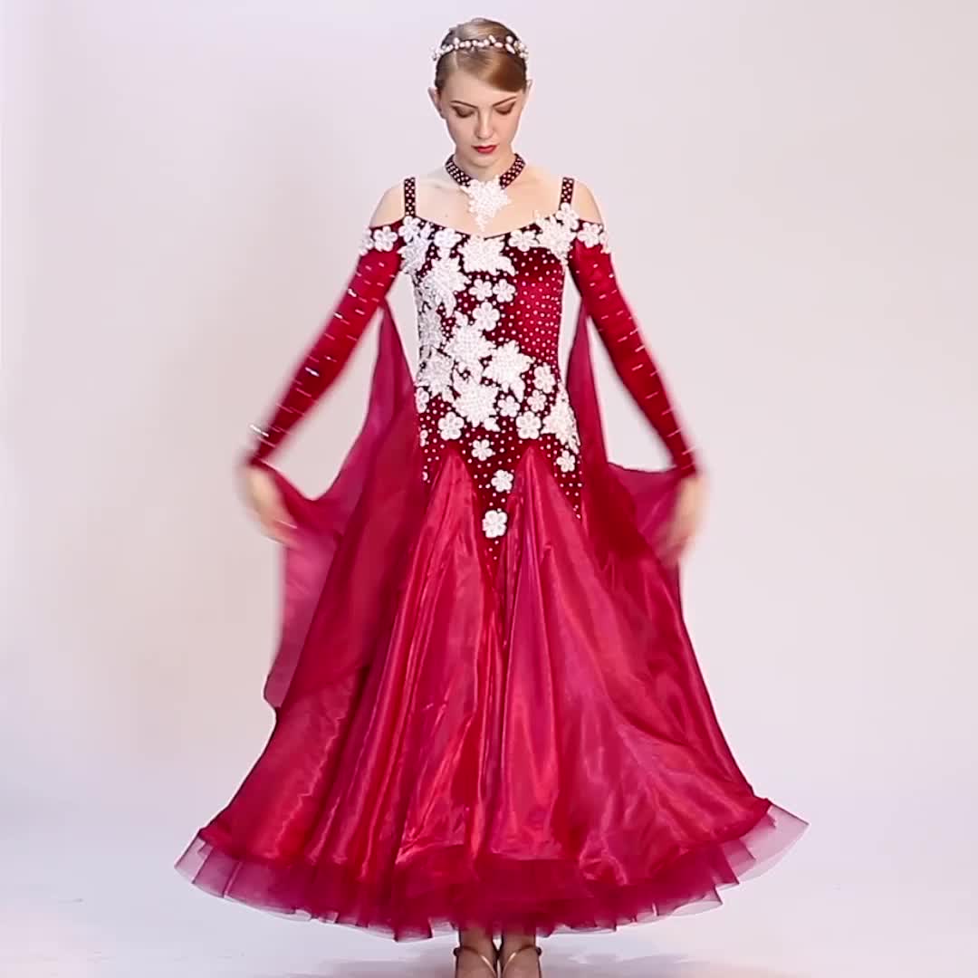 Fancy Girls Dance Stage Performance Dress Big Swingstandard Ballroom