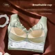 plus size Ultra-thin Underwear Women's Rimless Non-marking Fixed Cup Adjustable Anti-sagging Upper-support Small Floral Lace Bra