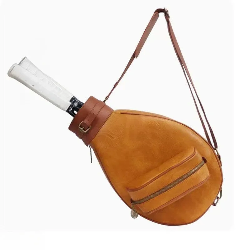 Badminton Bag Women's Tennis Bag Backpack Adult Shoulder Retro Bag Male Student Crossbody Sports Badminton Bag