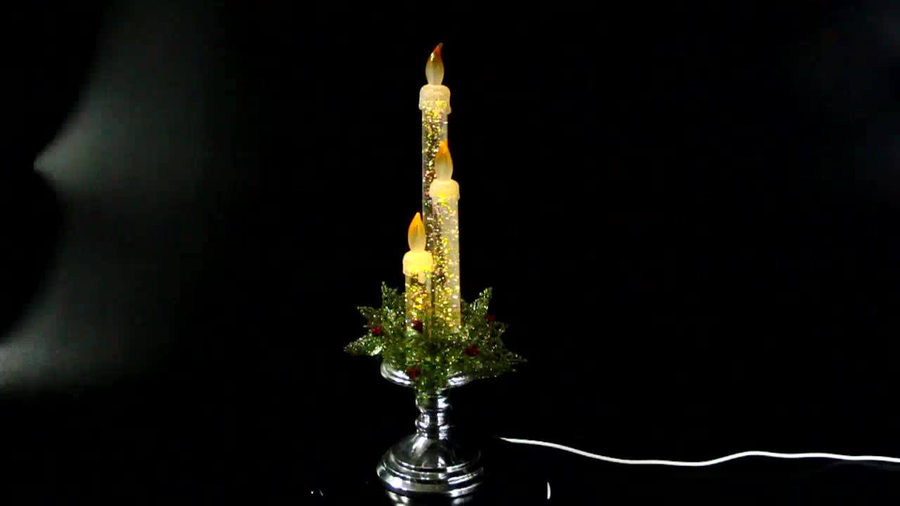 Led Light Christmas Decoration Acrylic Liquid Glitter Candles Buy Led