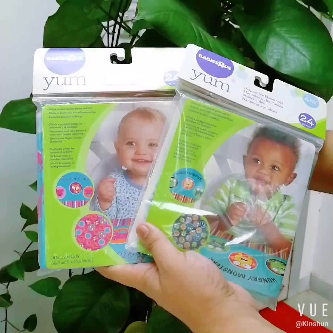 Bpa Free Extra Sticky Disposable Plastic Placemat For Children Kids