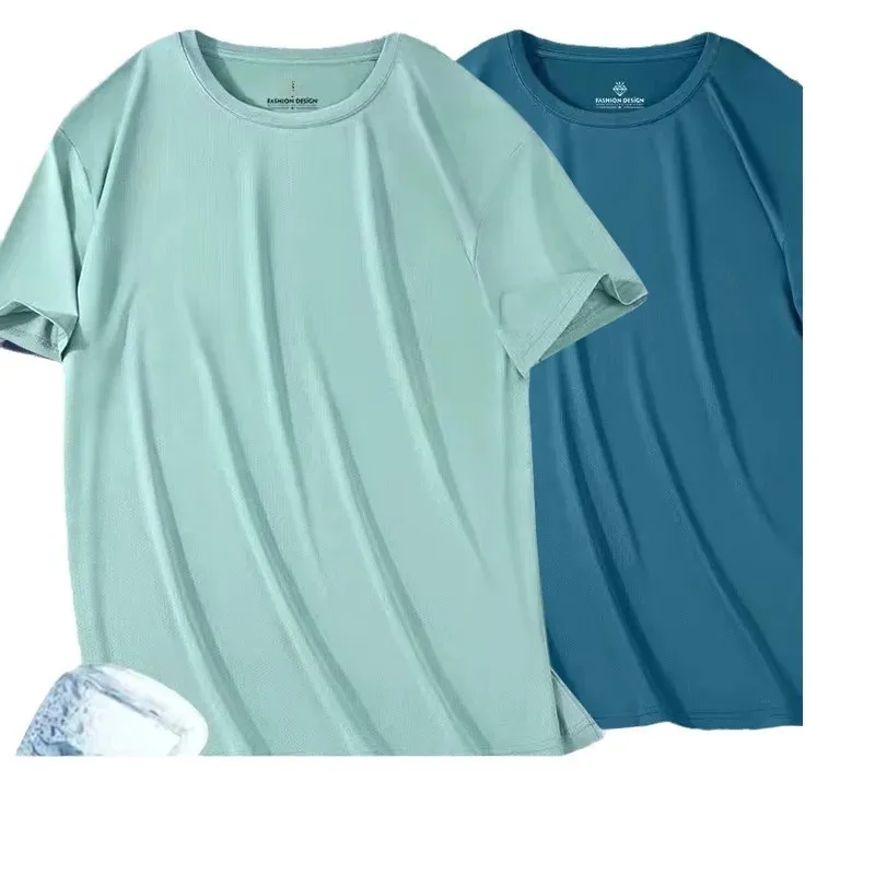 Men's Summer Ice Silk Quick-Dry T-Shirt, New Breathable Cool-Feeling Mesh T-Shirt, Loose Fitness Casual Top