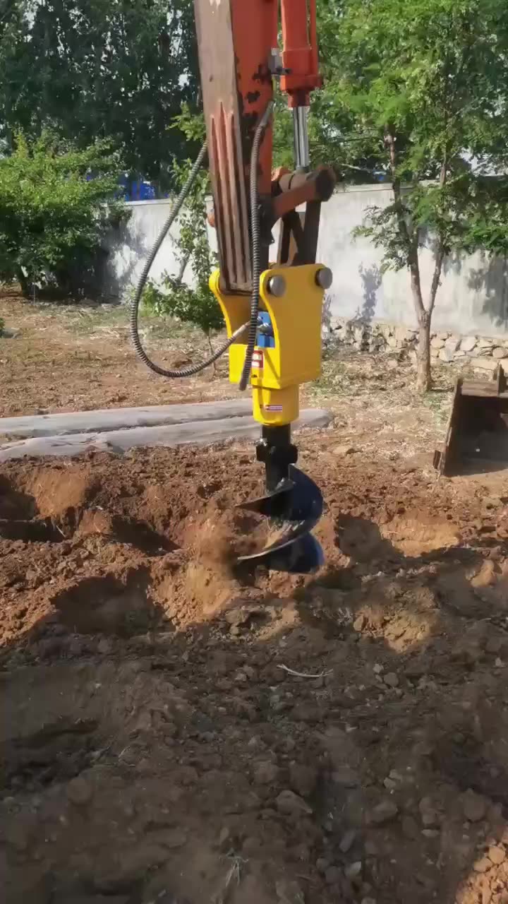 Excavator Attachment Hydraulic Earth Auger Drill Hydraulic Post Hole