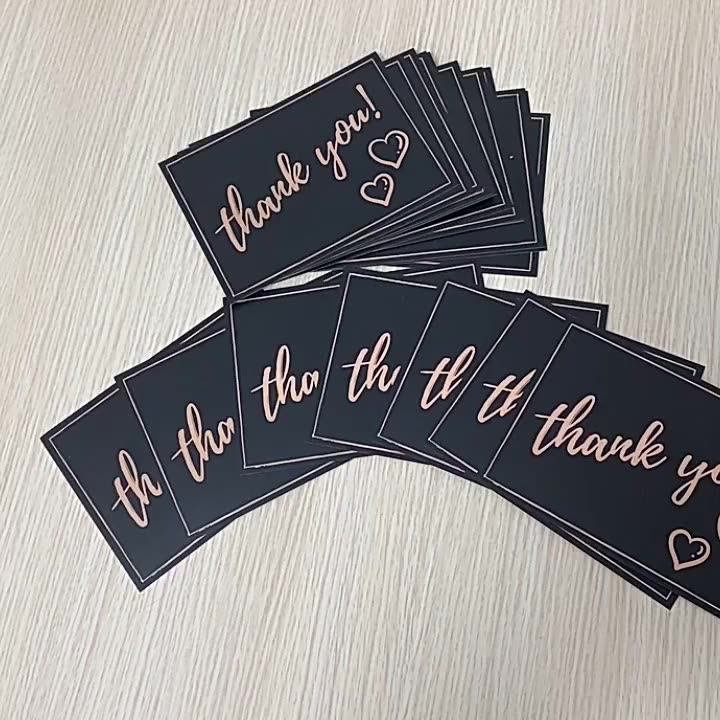 Personalized Custom Printing Gold Foil Thank You For Small Business Gift Cards Logo Printing