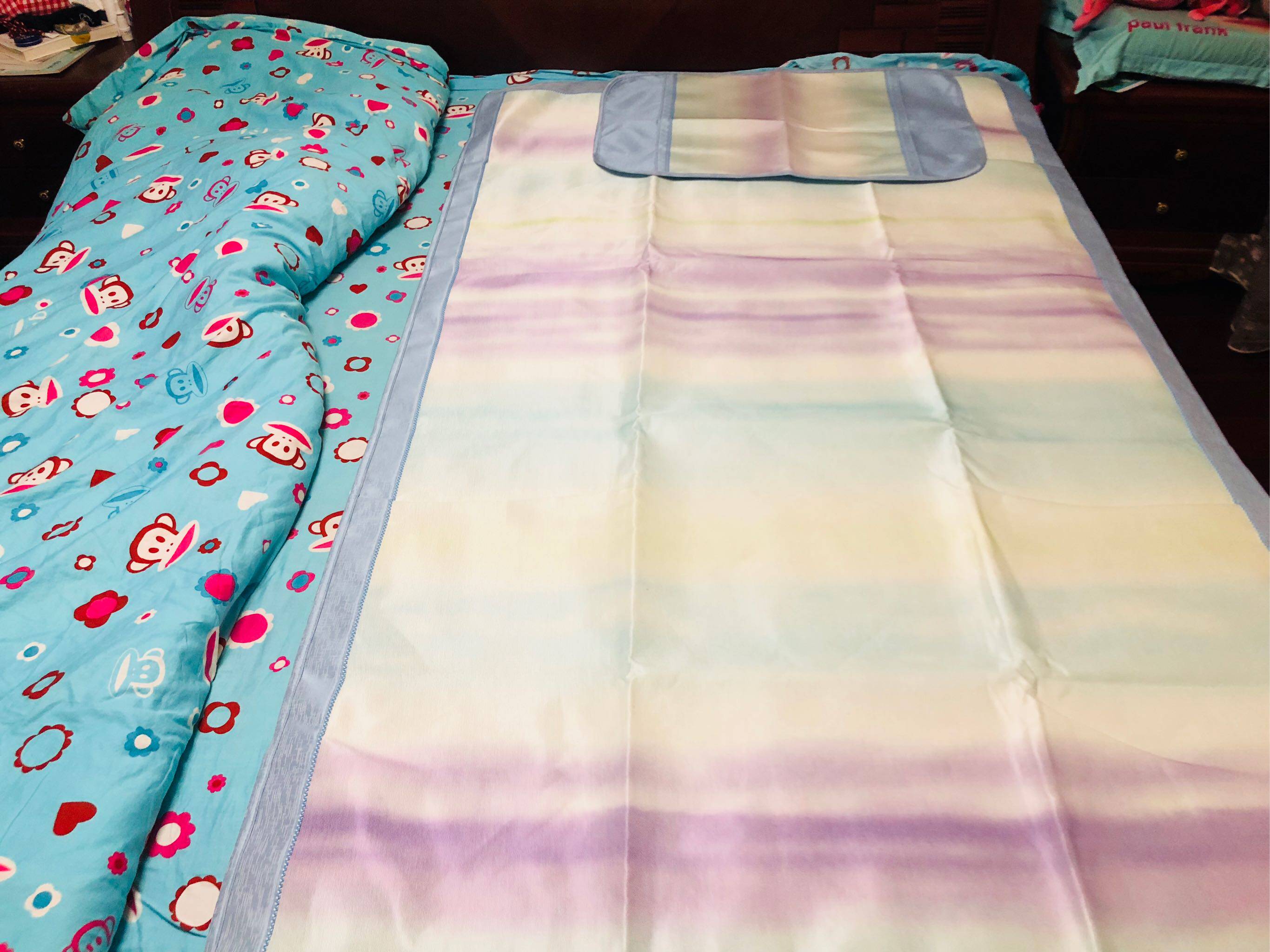 水星家纺云淡风轻印花冰丝席三件套！