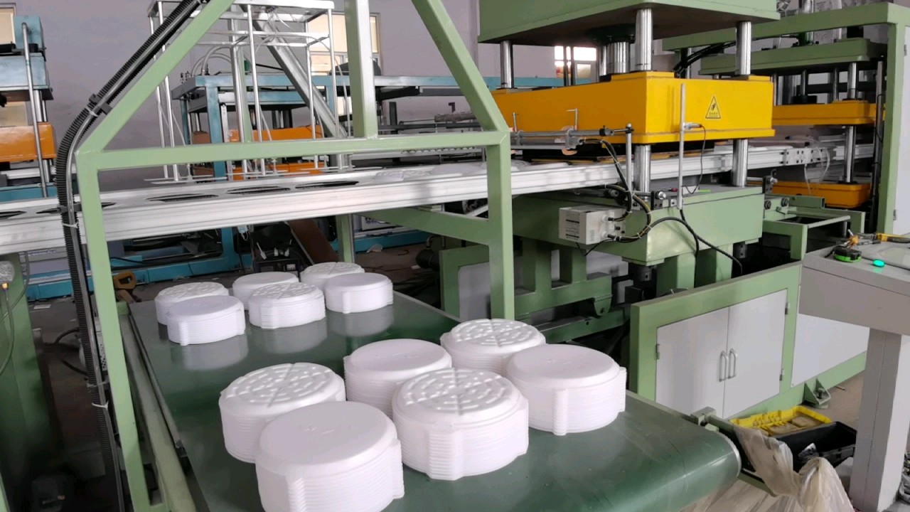 Small Semi Automatic Foam Food Box Machine / Disposable Foam Plates