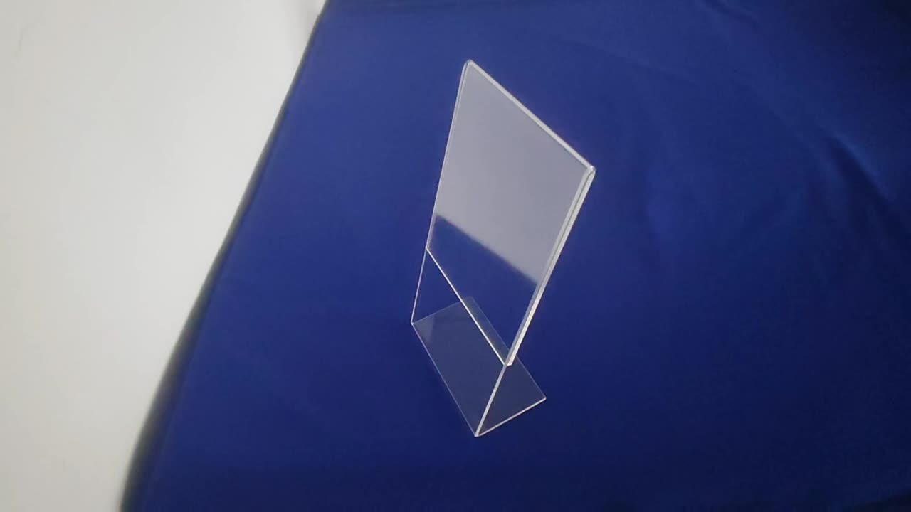 4x6 Slant Back Acrylic Desk Frame,Acrylic Desktop Frames,Slanted Clear