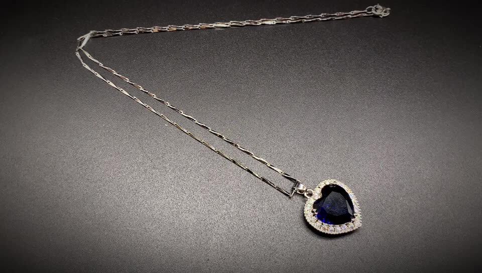 2 Collane Con Ciondolo A Cuore Oceanico - Gioielli Donna In Rame, Blu E Bianco - Eleganti E Romantici