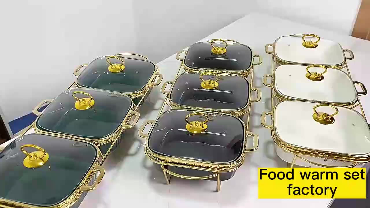 Luxury Porcelain Hot Pots To Keep Food Warm Set 3 In 1 Casseroles Ceramic Chafing Dish Buffet
