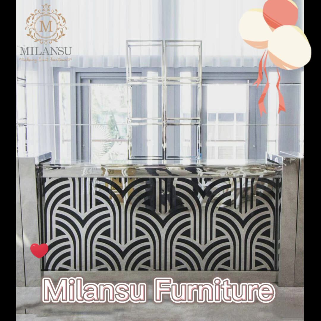 Luxury Bar Furniture Long Gold Metal Wine High Boy Led Cocktail Bar