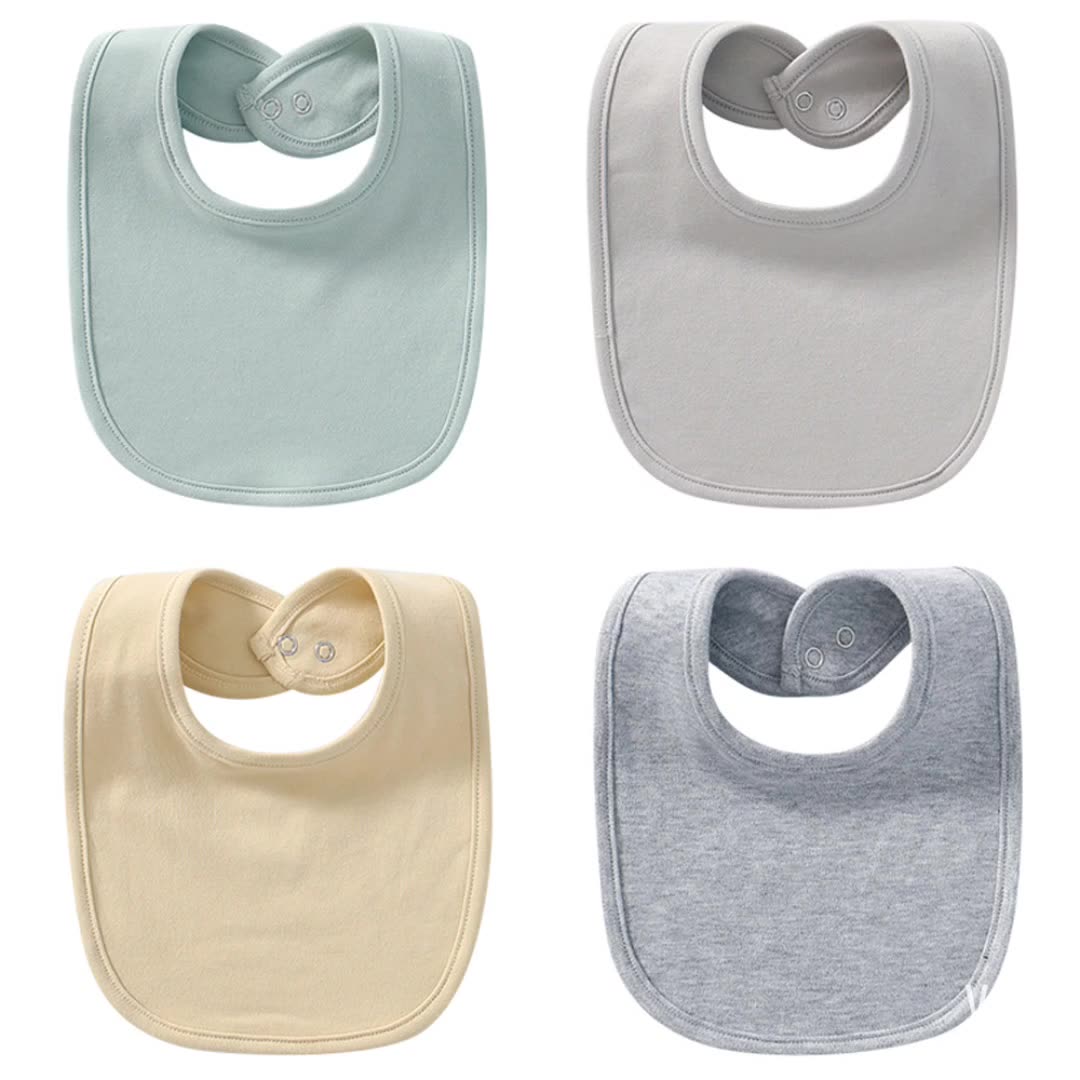 2021 Oem 11colors Customize Plain White Bibs Cotton Printed Baby Bibs