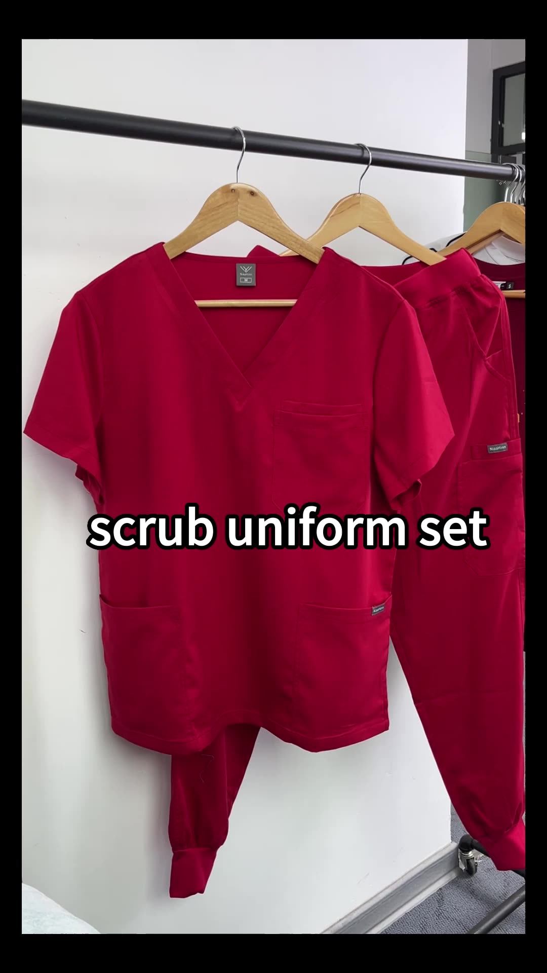 Hospital Uniforms Spandex Medical Nursing Scrubs Custom Short Sleeve