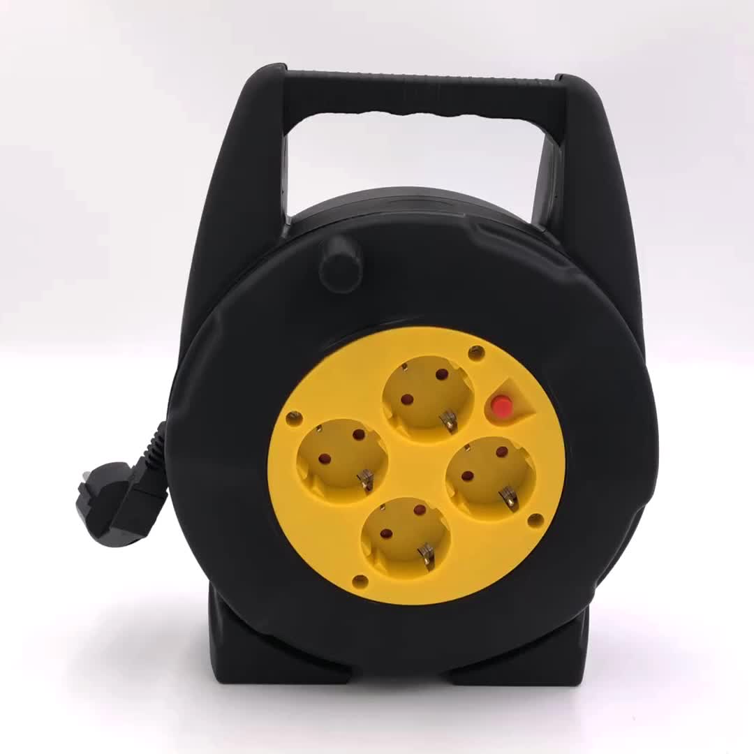 4x16a Sockets Small Electric Extension Power Cord Reel Germany Type