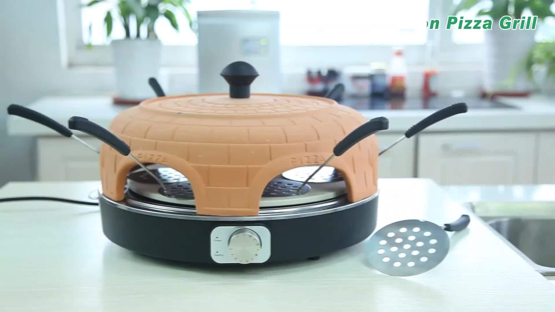 China New Round Tabletop Multifunctional Terracotta Electric Bbq Pizza