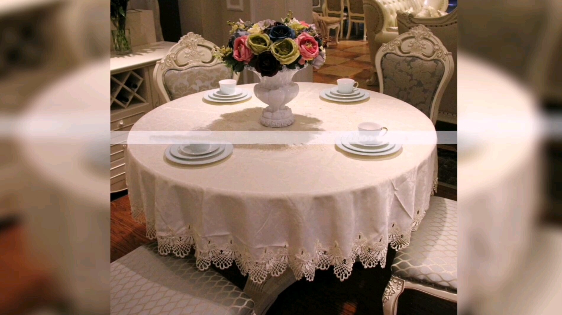 Wholesale Elegant Polyester Jacquard Lace Tablecloths Wedding Cheap