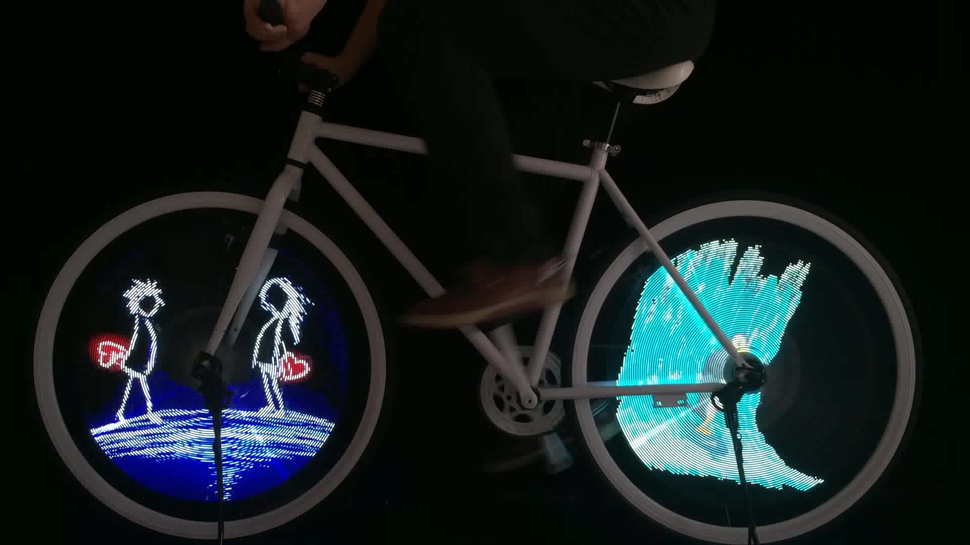 Led Bicycle Bike Programmable Wheel Flashlight Doubleside Display