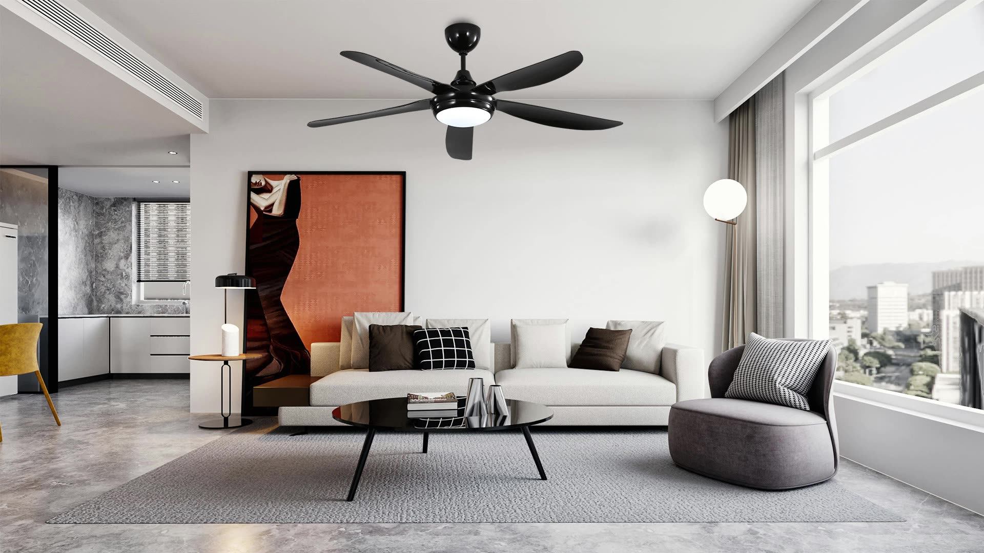 Modern Design Ceiling Fan Tuya 56 Inch 5 Blades Dc Inverter Motor