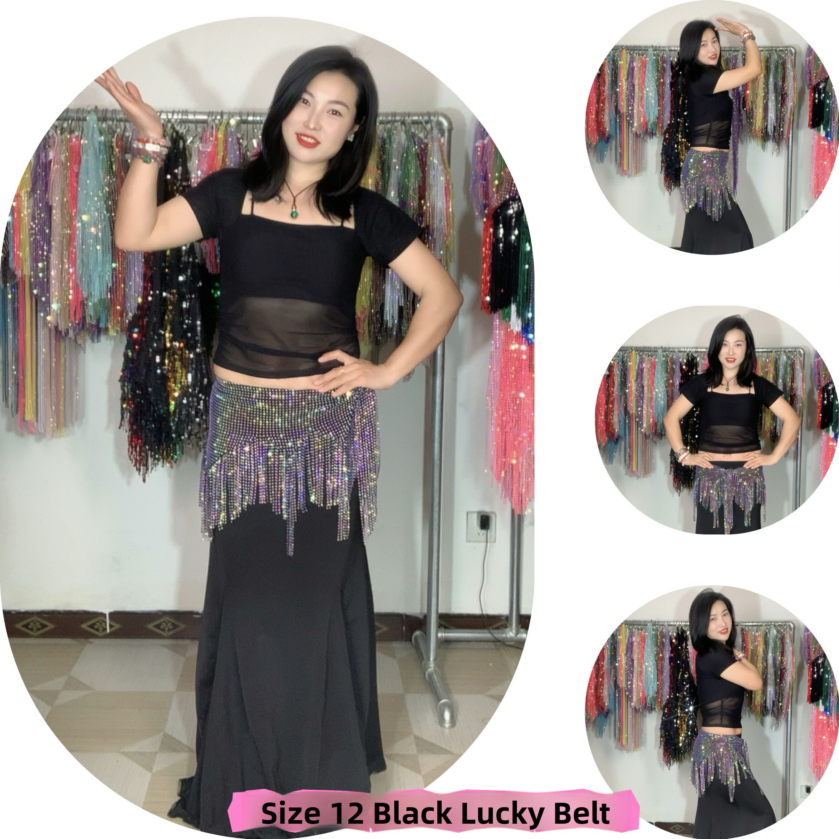 Аксессуары для танца живота 小燕家肚皮舞全新12号优质奥地利钻石好运臀巾东方舞纯手工臀幕舞