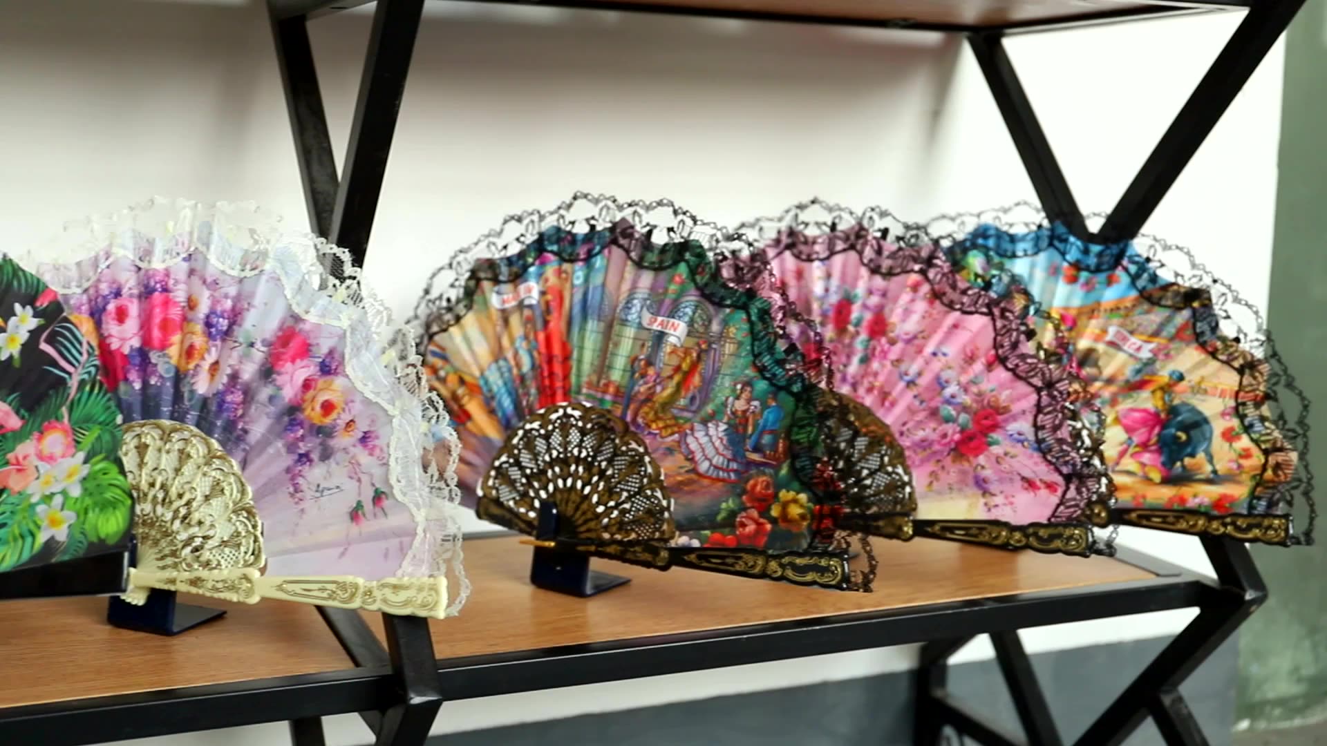 Large Folding Gift Festival Spanish Wooden Hand Fan Buy Spanish