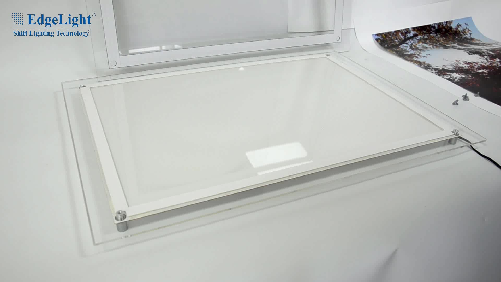 Edgelight Double Sided Crystal Frame Led Backlit Light Box Ce Rohs