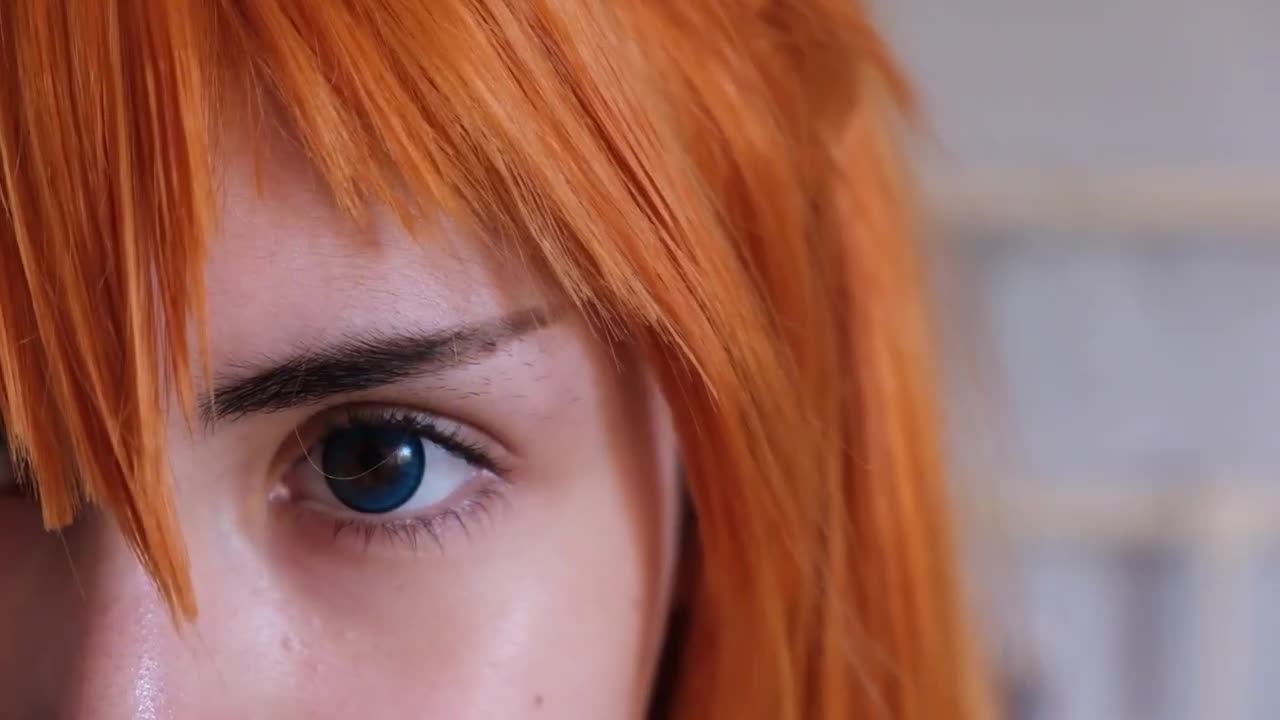 ASuka Langley-女性のコスプレウィッグ,人工毛,60cm,オレンジ,耐熱性