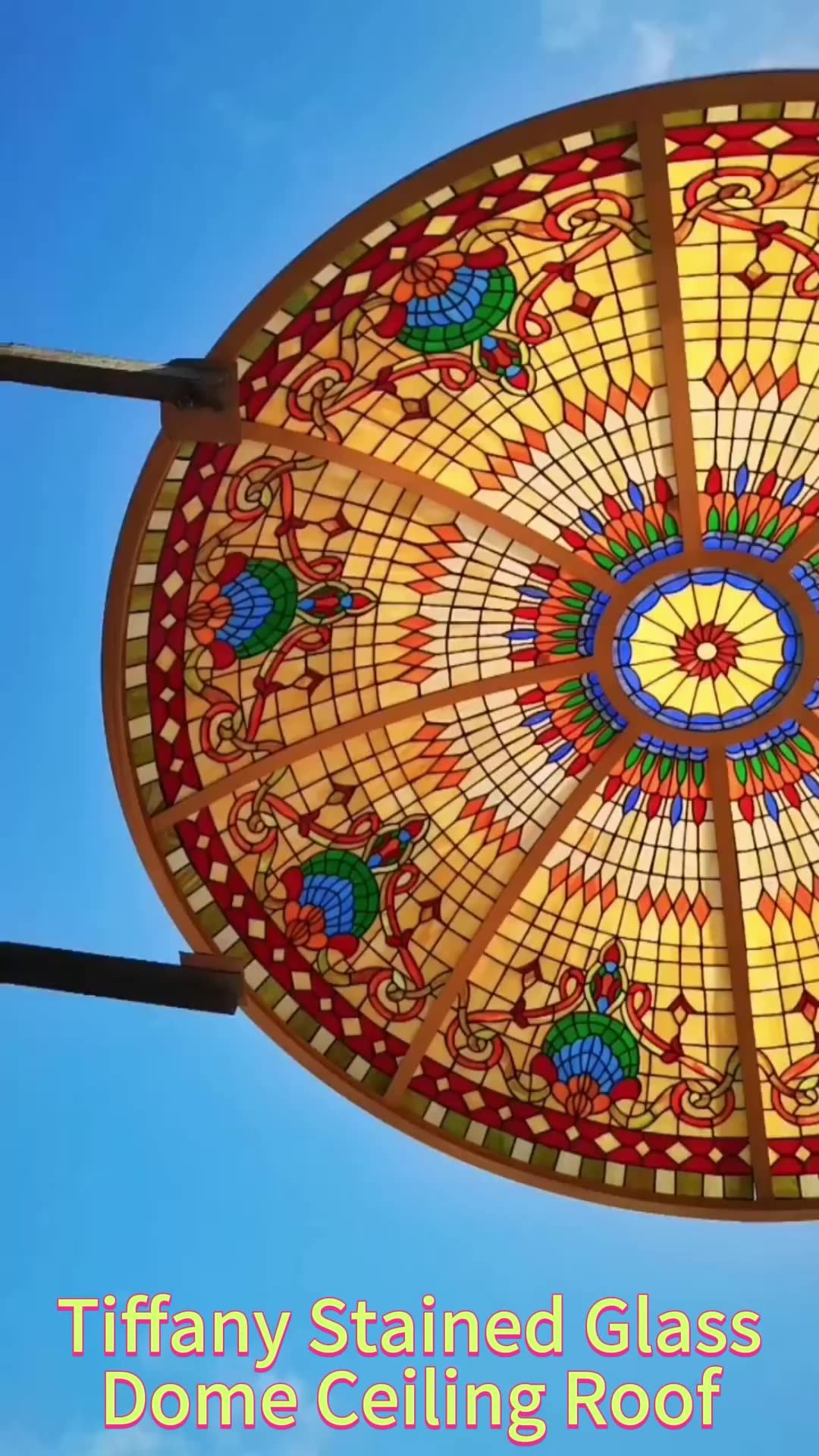 Waterproof Stained Glass Skylight Triple Glazing Tempered Leaded Glass Ceiling Roof Window